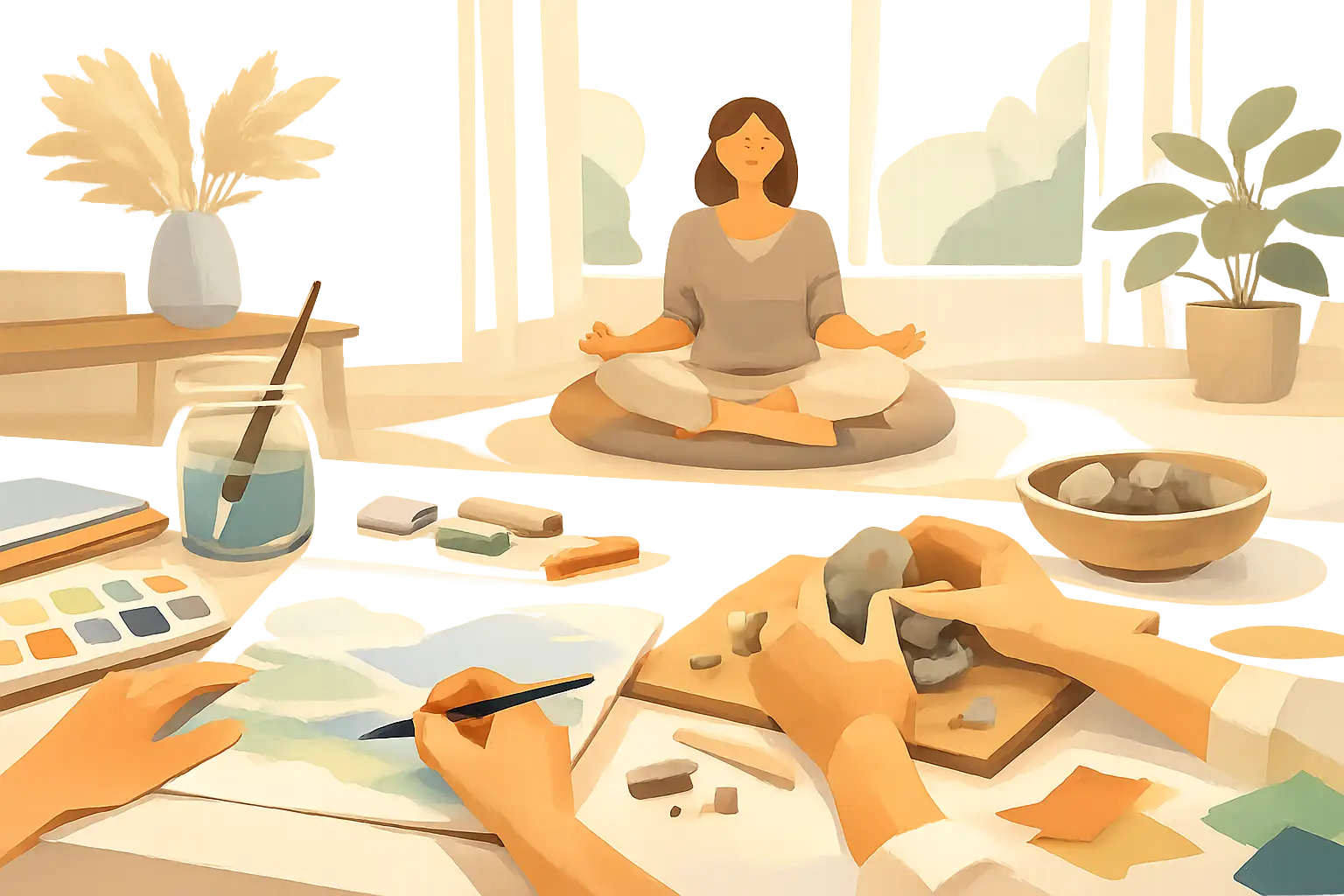 Kreative Therapie bei Stress – Raum zum Atmen