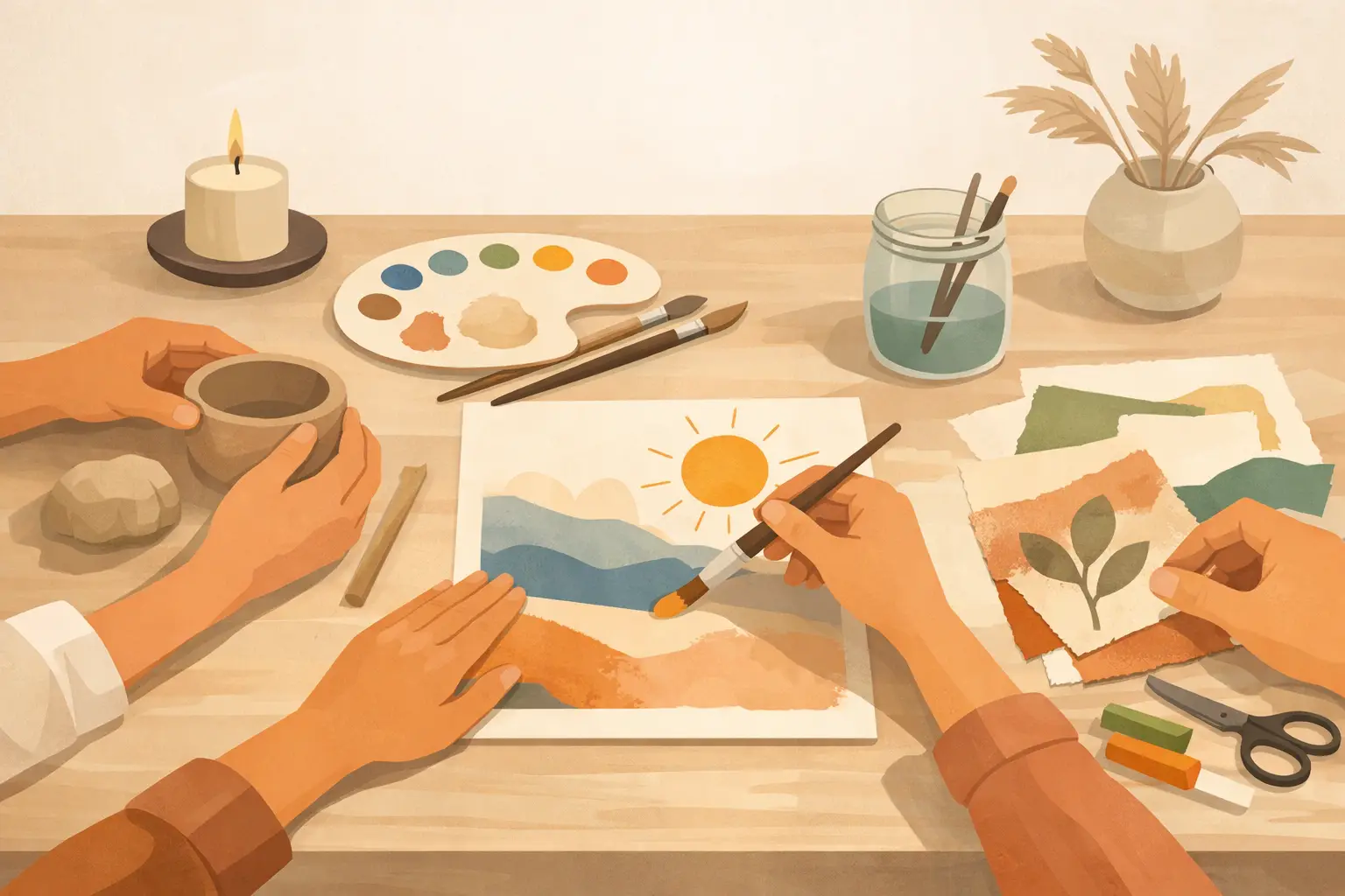 Kunsttherapie bei Burnout – kreativ innehalten