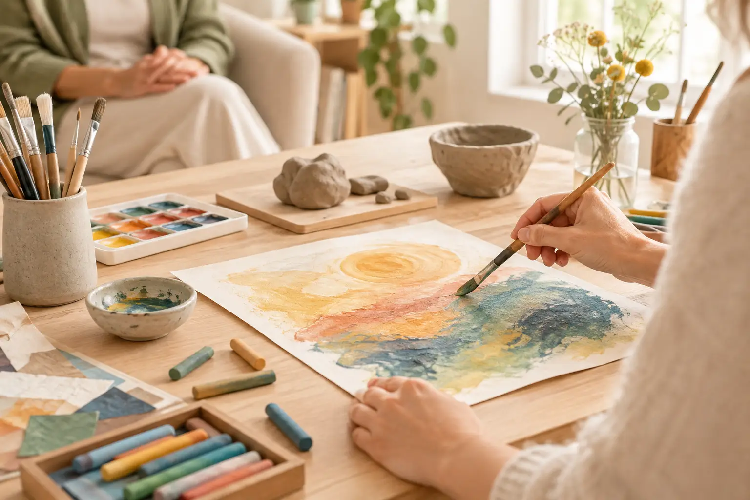 Maltherapie als Ergänzung zur Psychotherapie